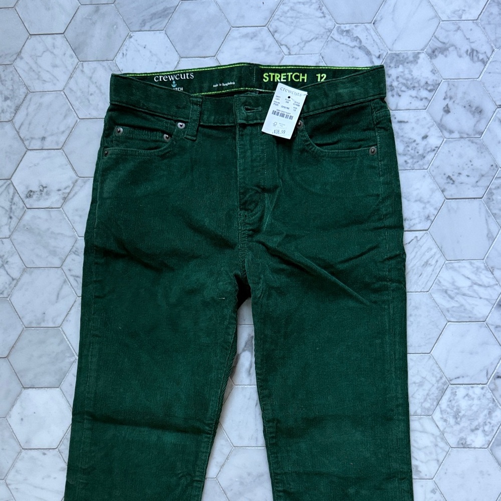 Crewcuts Girls Deep Green Corduroy Pants size 12